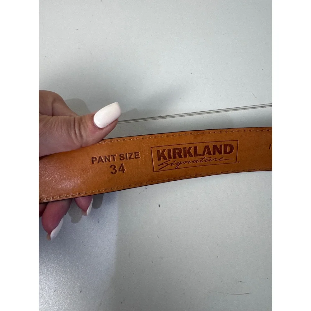 Italian Full Grain Leather Belt Men Size 34 Brown Casual